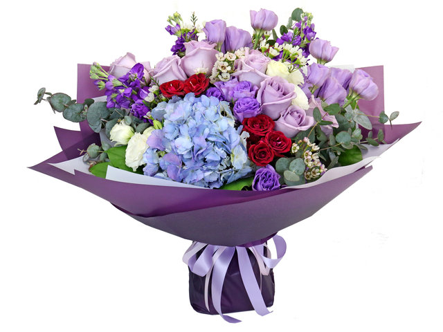 Valentines Day Flower n Gift - Valentine's Purple rose florist gift PL07 - BV2S0123A7 Photo