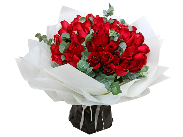 Valentines Day Flower n Gift - Valentines Bouquet of 99 red roses  RD18 - L766043172d Photo