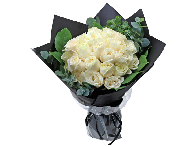 Valentines Day Flower n Gift - White rose florist bouquet RD24 - L76604502d Photo