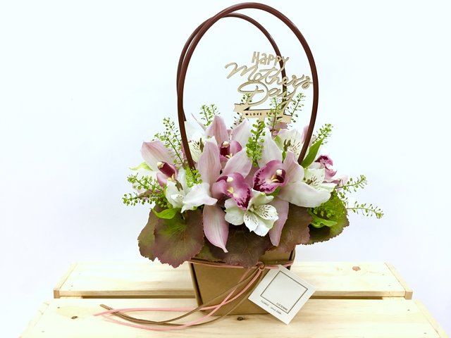 Weekly Import Flower - Mother's Day - Pink Cymbidium Basket LED05 - 1BB0504A1 Photo