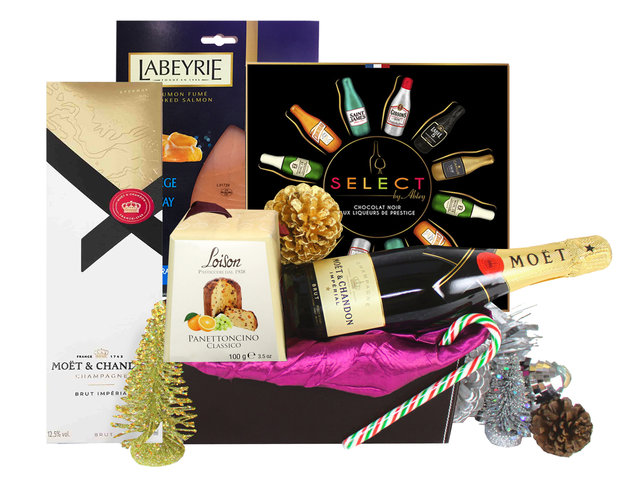 Wine n Food Hamper - Christmas Fancy Permium Champagne Gift Hamper E - L19181 Photo
