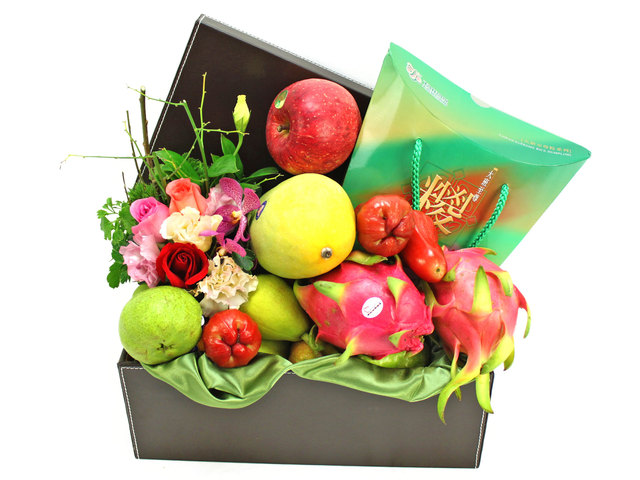 Wine n Food Hamper - Dragon Boat Festival Gift Box with Flower Basket DB08 - L07262 Photo