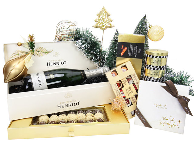 Wine n Food Hamper - Henriot Champagne Classical Royal Warrant Christmas Gift Box A1 - XH1023A2 Photo