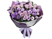 即日送花浪漫紫玫瑰花花束