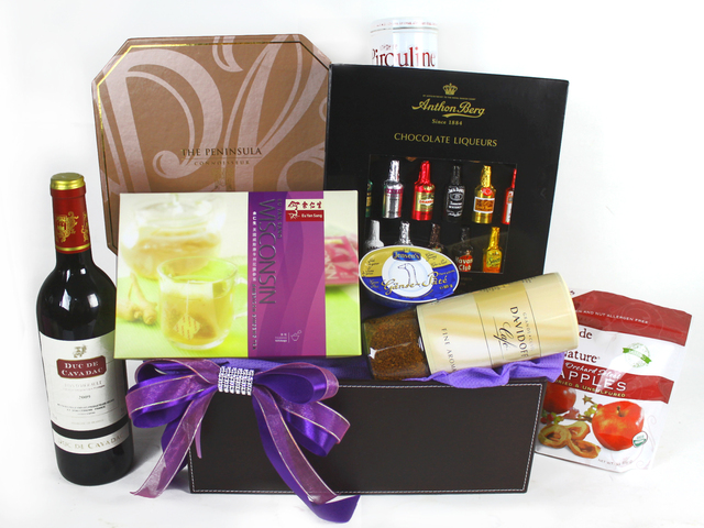 中秋果籃Hamper - 中秋紅酒月餅禮籃Hamper (21) - L41999