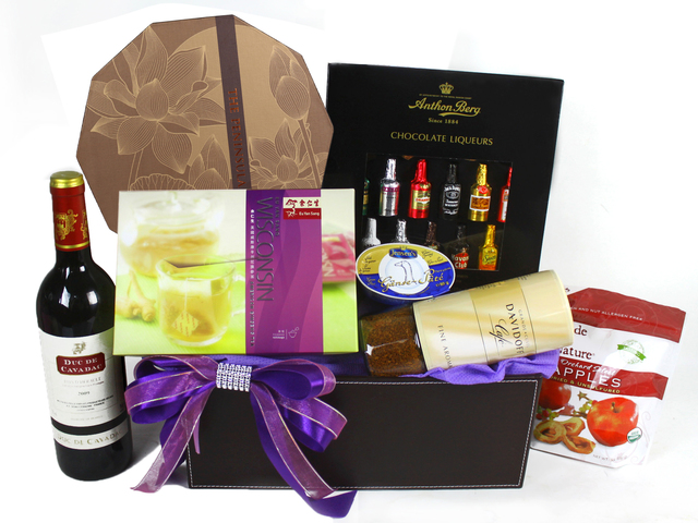 中秋果籃Hamper - 中秋紅酒月餅禮籃Hamper (21) - L41999 Photo