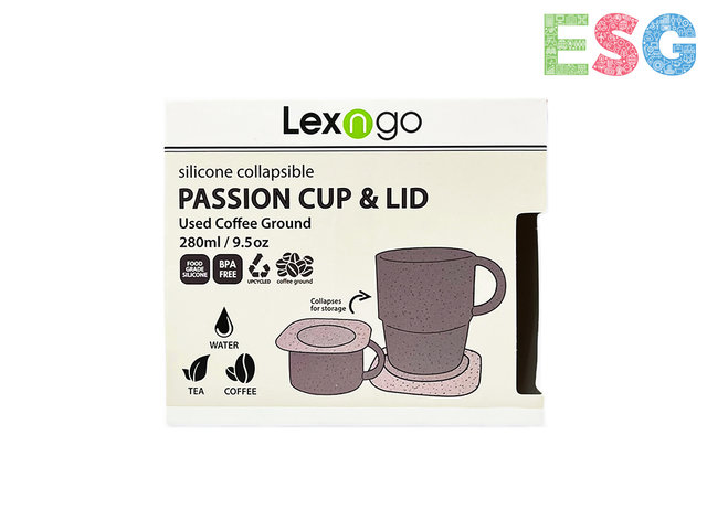 花店附加礼物 - Lexngo 咖啡渣矽胶折叠咖啡杯连碟 - EX1021A8 Photo