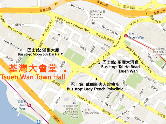 荃湾大会堂地图