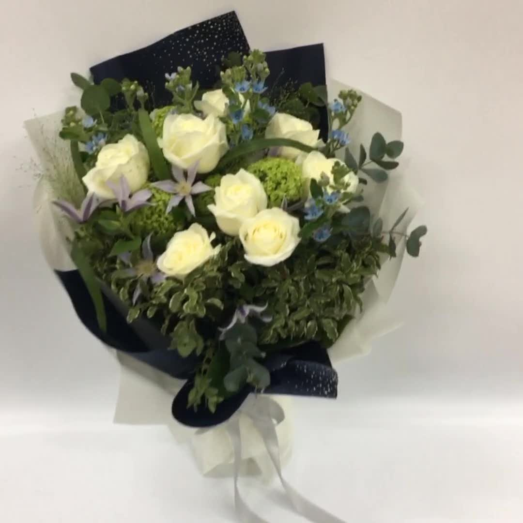 Weekly Import Flower - Limited edition - White rose bouqiet  LEB07 - 1BB0320A1 Video