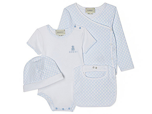BB嬰兒禮物 - Gucci 高級嬰兒三件裝禮盒套裝 (男BB) - EB0507A7 Photo