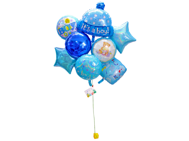 Balloon Gift - New Born Baby boy helium balloon X8 - L156117 Photo