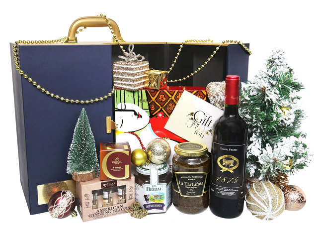 Christmas Gift Hamper - Christmas Fancy Food Gift Leather Box with Handle LB01 - 0ML0818A1 Photo