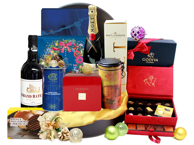 Christmas Gift Hamper - Christmas Luxury Classic Wine And Chocolate Gift Hamper M32 - L0142322B Photo