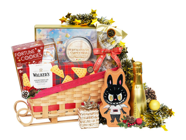 Christmas Gift Hamper - Godiva x Labubu Christmas Elf Sleigh Gift Hamper FH306 - XNB1028B6 Photo