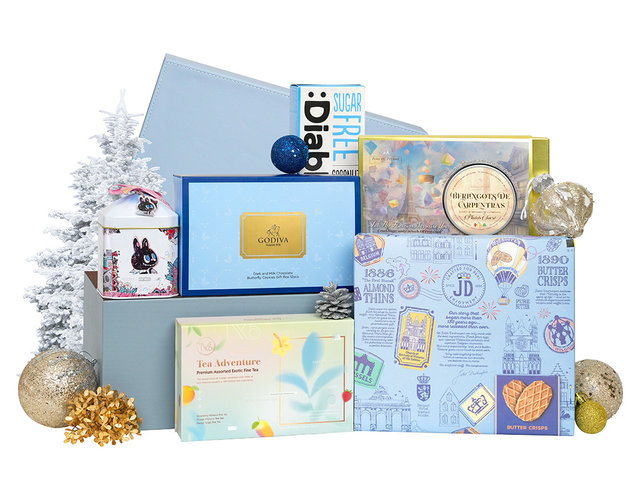 Christmas Gift Hamper - Godiva x Labubu Christmas Ice Blue Food Hamper FH313 - XNB1106A2 Photo