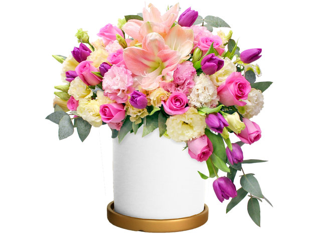 Florist Flower Arrangement - Amaryllis Florist vase Decor EA06 - L3154006b Photo