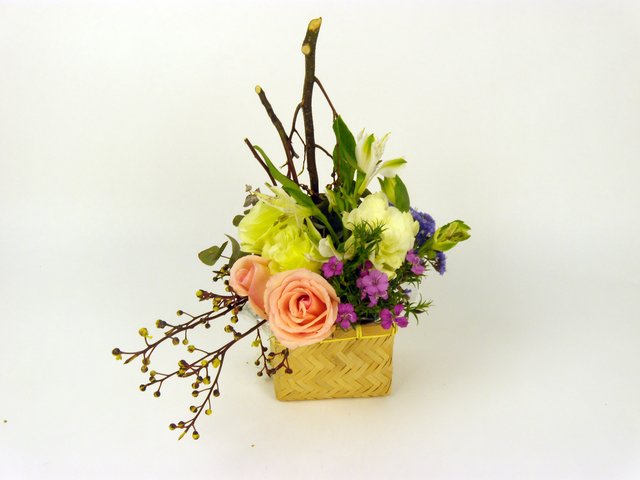 Florist Flower Arrangement - Basket of Cheer - P7007 Photo