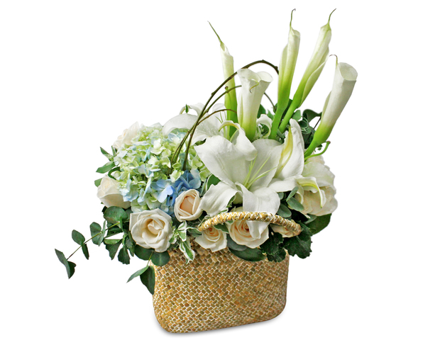 Florist Flower Arrangement - Calla-lilies Florist Vase Decor  A2 - L0194712 Photo