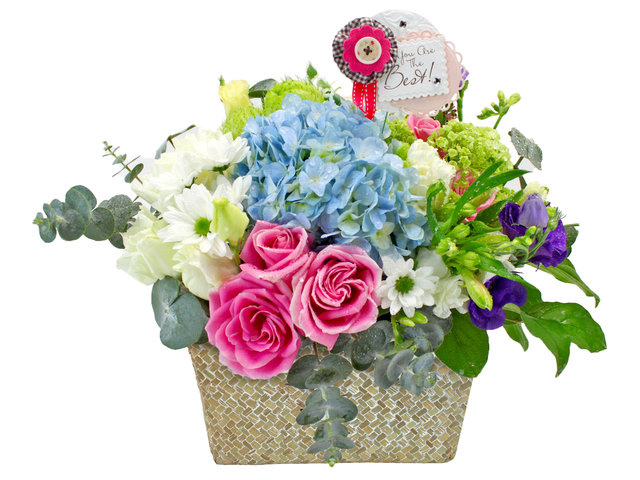 Florist Flower Arrangement - Desktop Flower Basket 1 - L33186 Photo