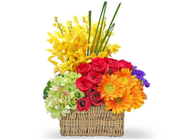 Florist Flower Arrangement - Hydrangea Florist Basket Decor B1 - L3153493 Photo