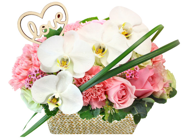 Florist Flower Arrangement - Mother's Day Gifts Orchid Flower Basket 3 - L159245 Photo