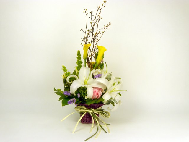 Florist Flower Arrangement - Whispering Callas - P6808 Photo