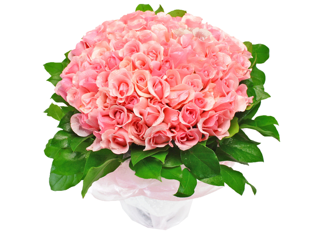 Florist Flower Bouquet - 99 Pink Rose Bouquet - L17576 Photo