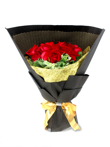 Florist Flower Bouquet - Black．Red Rose Bouquet - L53541 Photo