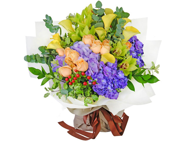 Florist Flower Bouquet - France Style Calla Lilies Bouquet RD42 - B2S1016A4 Photo