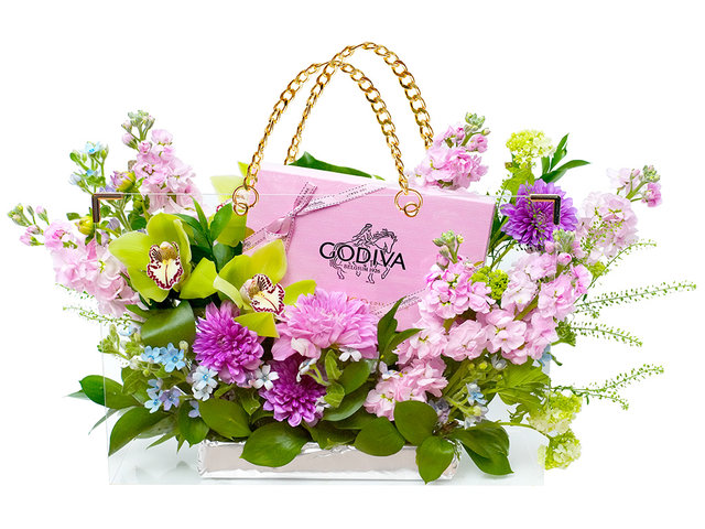 Florist Flower Bouquet - Godiva Centenary Grand Floral Couture Carryall AE11 - MR0430A3 Photo