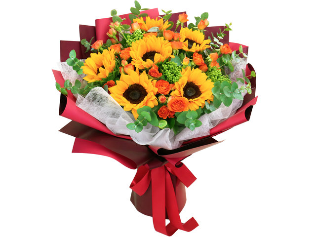 Florist Flower Bouquet - Graduation Flower Bouquet Sun Flower 6 - GD0823A1 Photo