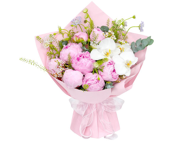 Florist Flower Bouquet - Mother's Day Peony and Orchid Bouquet OB05 - MR0410A3 Photo