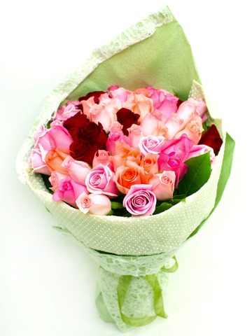 Florist Flower Bouquet - Rainbow Cone Bouquet - L07119 Photo