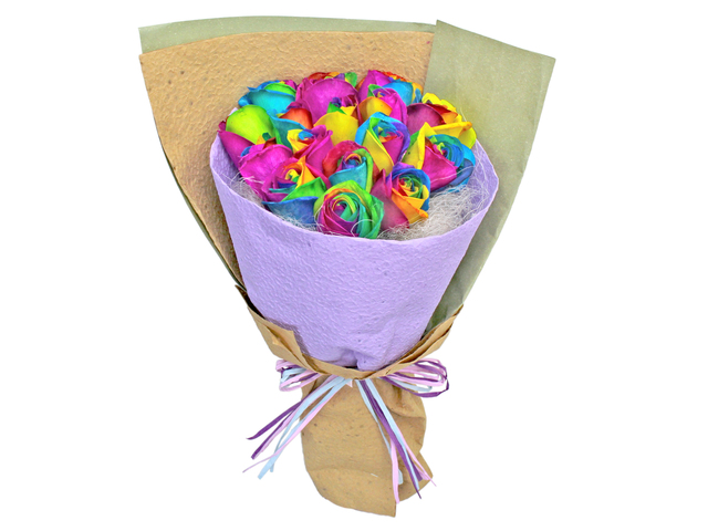 Florist Flower Bouquet - Rainbow Rose RB02 - L36514056 Photo