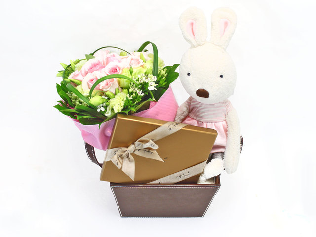Florist Gift Set - Rabbit Chocolate Flower / Birthday Gift Q - L38827 Photo