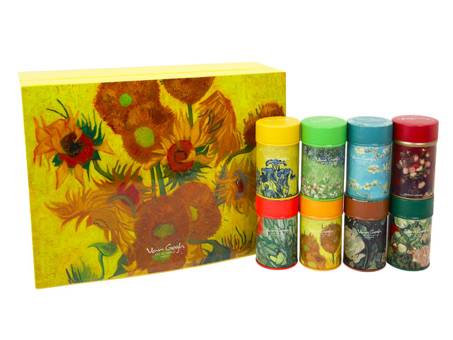 Florist Gift - Sunflower Tea Tin Wooden Gift Box - CA0107A2 Photo
