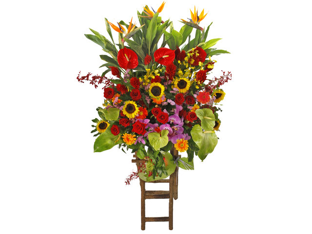 Flower Basket Stand -  Colourful flower basket N8 - L83790 Photo