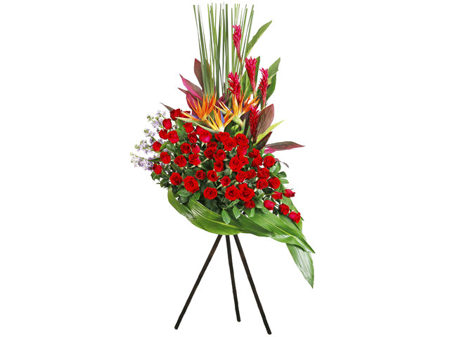 Flower Basket Stand - Bird of Paradise florist basket 24 - L76600096 Photo