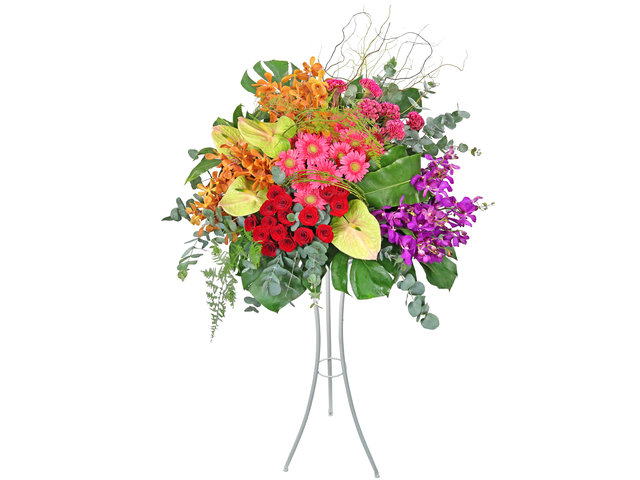 Flower Basket Stand - Italy Style Florist Arrangement Collection 23 - L0052 Photo