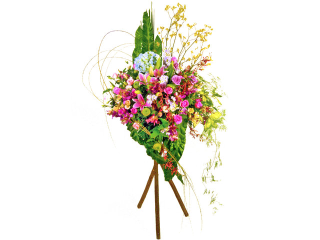 Flower Basket Stand - Japanese stand flower basket - L06829 Photo