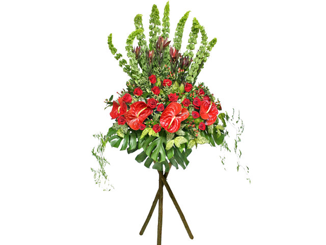 Flower Basket Stand - Opening Flower 8 - L07450 Photo
