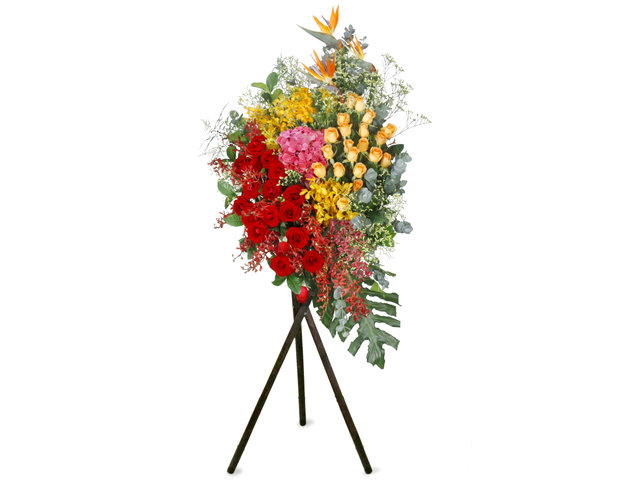 Flower Basket Stand - Openning Colorful Florist Stand  A35 - L76610642 Photo