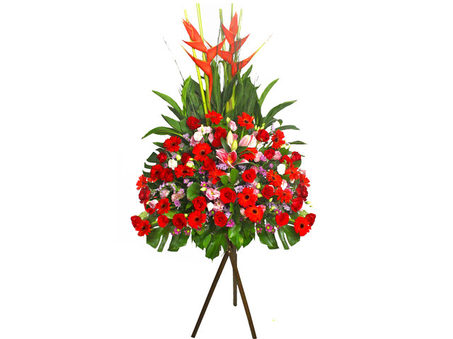 Flower Basket Stand - Red Star Flower Basket II - L41165 Photo