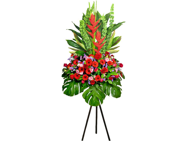 Flower Basket Stand - Red Star flower basket - P16417 Photo