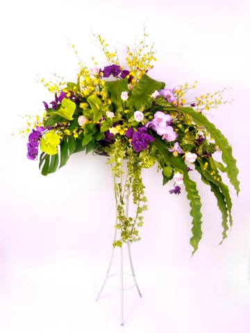 Flower Basket Stand - Showers of Congratulations (B) flower basket - P15788 Photo