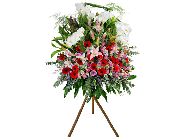 Flower Basket Stand - Vibrant Opening Flower Basket OF010 - VE0226F9 Photo