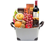 Fruit Basket - Godiva Chocolate Wine Fruit Basket  - L76601522