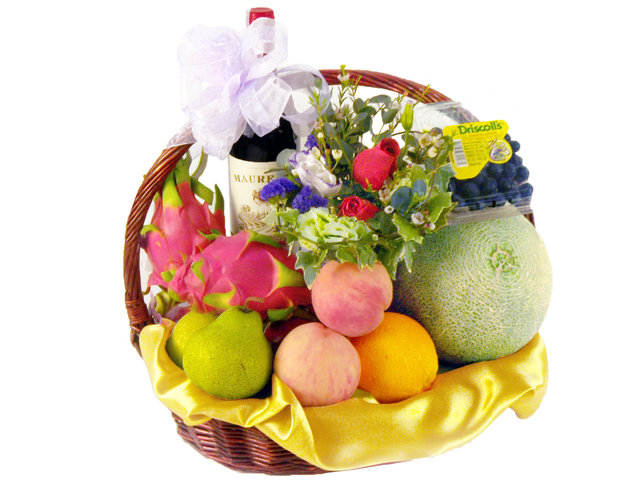 Fruit Basket -  Fruits and Wine - P18312 Photo