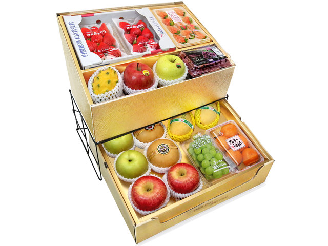 Fruit Basket - CNY Double Deck Fruits Gift Tower T5 - 0ML0112A5 Photo
