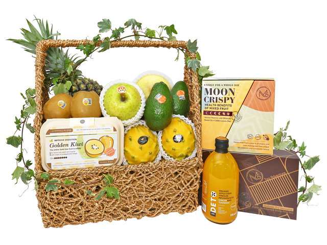 Fruit Basket - Fancy Picnic Fruit Gift Hamper FT023 - VE0530B3 Photo